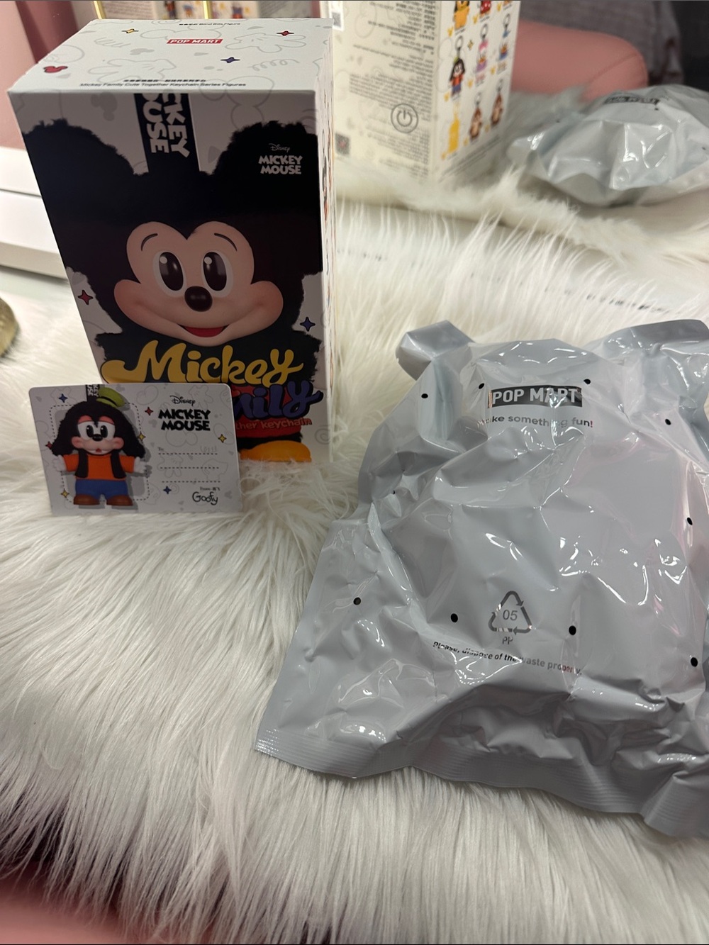 Pop Mart Disney Mickey Mouse Collectible Figure - Goofy Black, Orange Keychain